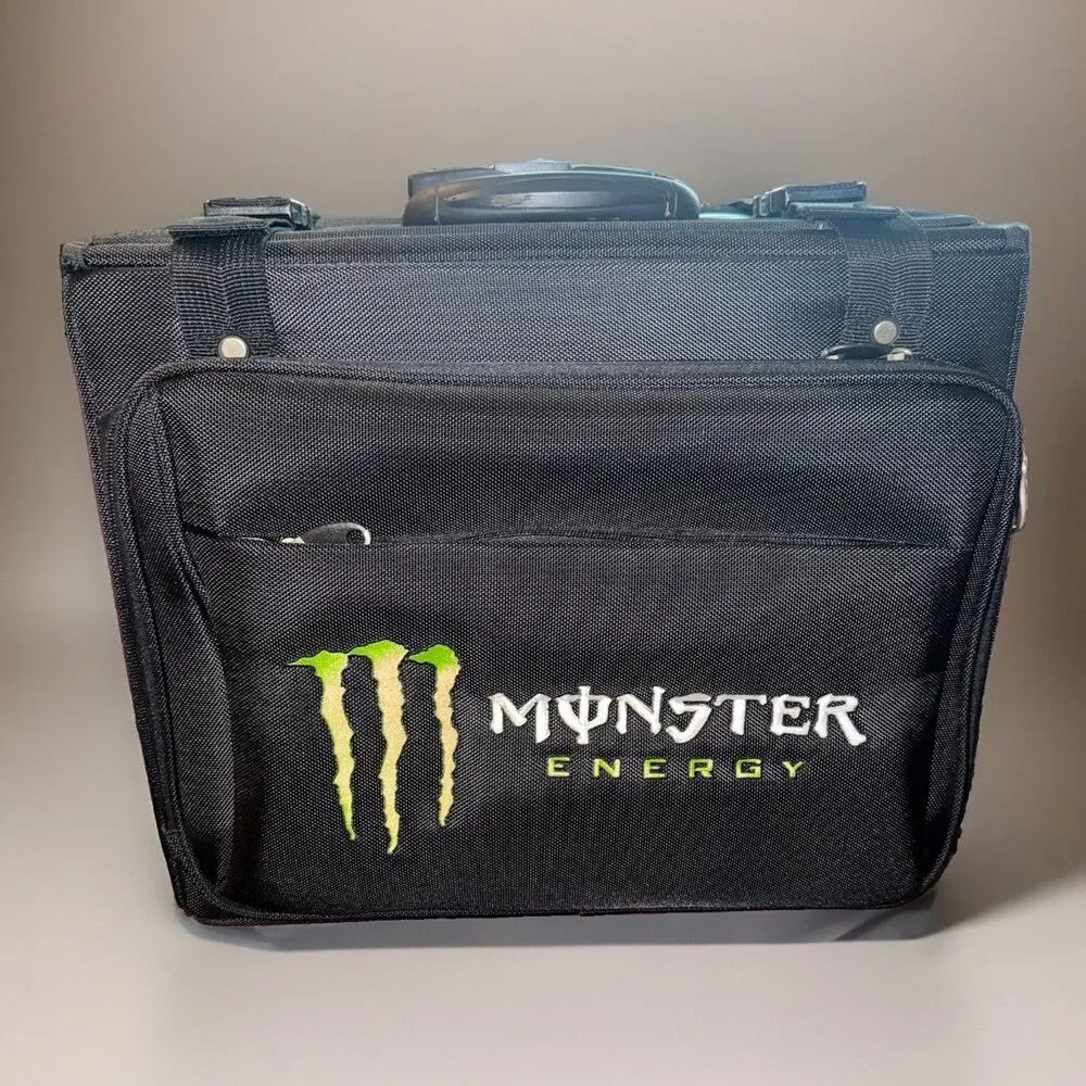 Monster Energy Rolling Organizer Equipment Bag Promo Telescoping Handle 17”